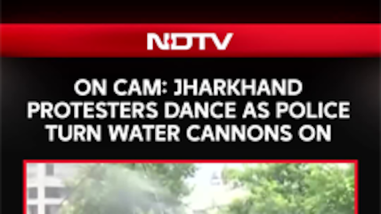 Ranchi Protesters Dance As Police Turn Water Cannons On