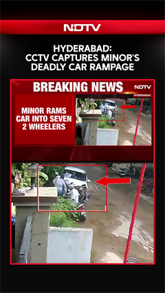 Hyderabad CCTV Horror: 17-Year-Old Behind Wheel Crashes Into Bikes, Two Injured