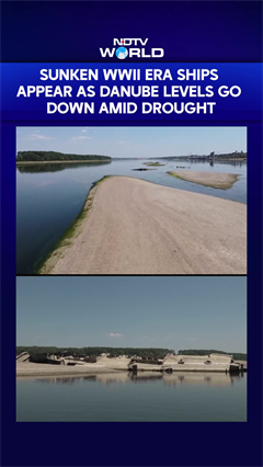 Sunken WWII Era Ships Appear as Danube Levels Go Down Amid Drought