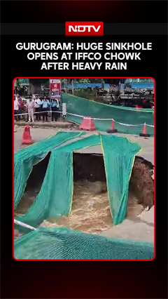 Gurugram&rsquo;s IFFCO Chowk Hit By Huge Sinkhole After Heavy Rain