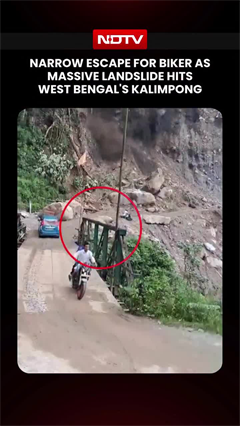 Video: Narrow Escape For Biker As Massive Landslide Hits West Bengal’s Kalimpong