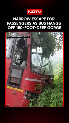 Maharashtra News| Narrow Escape For Passengers As Bus Hangs Odd 150-Foot-Deep Gorge In Sambhajinagar