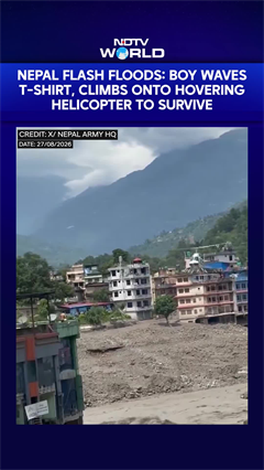 Boy Waves T-Shirt, Climbs Onto Hovering Helicopter To Survive