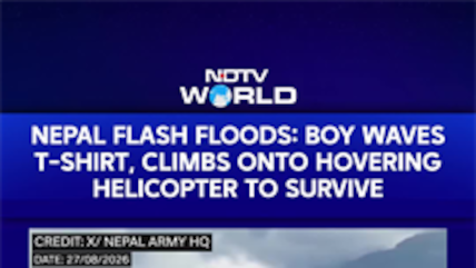Boy Waves T-Shirt, Climbs Onto Hovering Helicopter To Survive