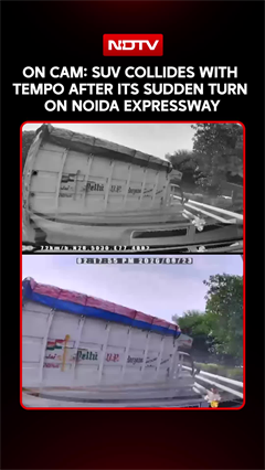 Delhi NCR News | SUV Collides With Tempo After Tempo Driver Takes Sudden Turn On Noida Expressway