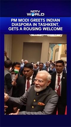 PM Modi Meets Indian Diaspora In Tashkent, Gets A Rousing Welcome