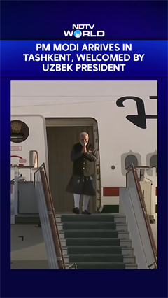 PM Modi Arrives In Tashkent, Welcomed By Uzbek President