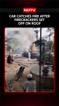 Car Bursts Into Flames As Firecrackers Set Off On Its Roof At Rajasthan Wedding