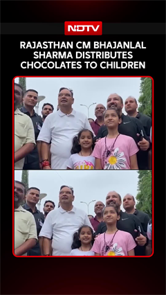 Rajasthan CM Bhajanlal Sharma Distributes Chocolates To Children, Brings Smile To Their Fces