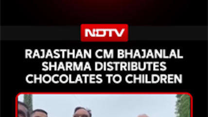 Rajasthan CM Bhajanlal Sharma Distributes Chocolates To Children, Brings Smile To Their Fces
