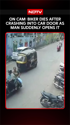 Gujarat Accident News | On cam, 56-Year-Old Dies After Moped Crashes Into Suddenly Opened Car Door
