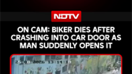 Gujarat Accident News | On cam, 56-Year-Old Dies After Moped Crashes Into Suddenly Opened Car Door