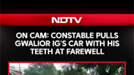 Madhya Pradesh News | Constable Pulls IG's Official Car With Teeth In Unique Retirement Farewell