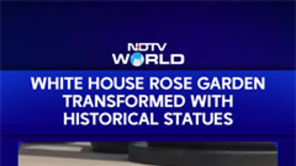 Donald Trump Transforms White House Rose Garden With Statues Of US Founders