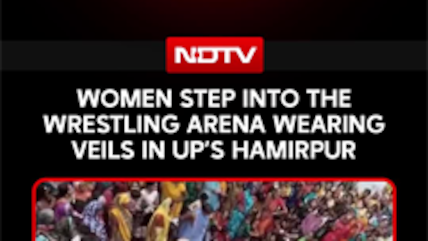 Women Step Into The Wrestling Arena Wearing Veils To Celebrate Kajli Festival In UP's Hamirpur