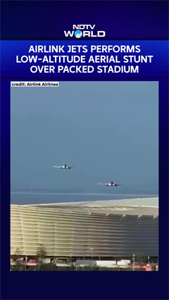 Airline Airlink Performs Low-Altitude Aerial Stunt Over Packed Stadium