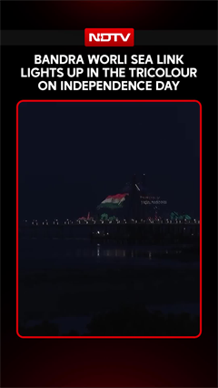 Mumbai's Bandra-Worli Sea Link Lights Up In The Tricolour On Independence Day