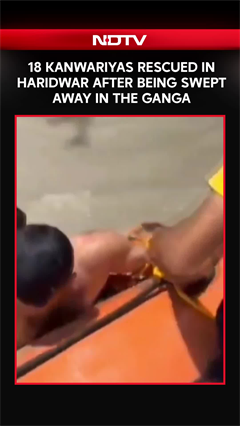 18 Kanwariyas Rescued In Haridwar After Being Away By The Strong Currents Of Ganga