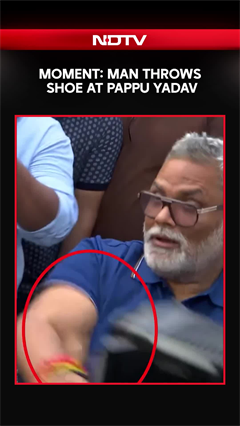 Video: Moment Man Threw Shoe At Pappu Yadav