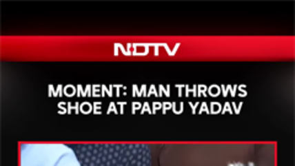 Moment Man Threw Shoe At Pappu Yadav
