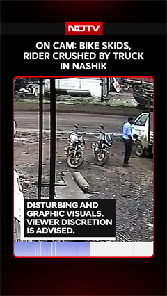 On Cam: Bike Skids, Rider Crushed By Truck In Nashik | CCTV Captures Horror