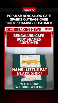 'Little Fat Black Shirt': Bengaluru Cafe Sparks Outrage Over 'Body-Shaming' Customer