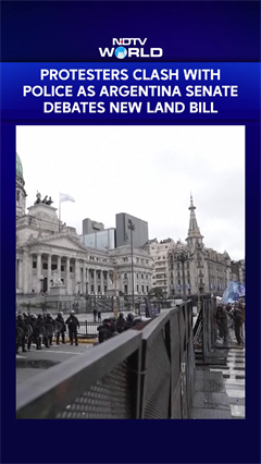 Protesters Clash With Police As Argentina Senate Debates Land Bill