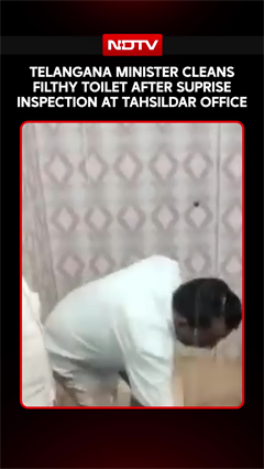 Telangana Minister Jupally Krishna Rao Cleans Dirty Toilets During Surprise Inspection