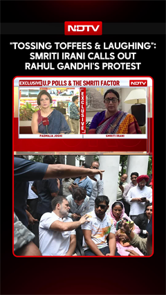 "Tossing Toffees & Laughing": Smriti Irani Calls Out Rahul Gandhi's Protest