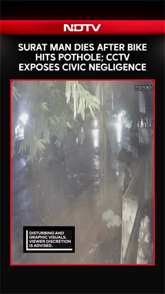 Surat Man Dies After Bike Hits Pothole, CCTV Raises Civic Negligence Questions