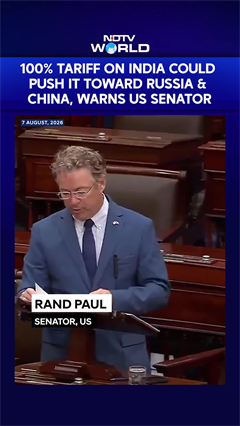 US Senator Rand Paul Warns That 100% Tariff on India Could Push It Toward Russia & China