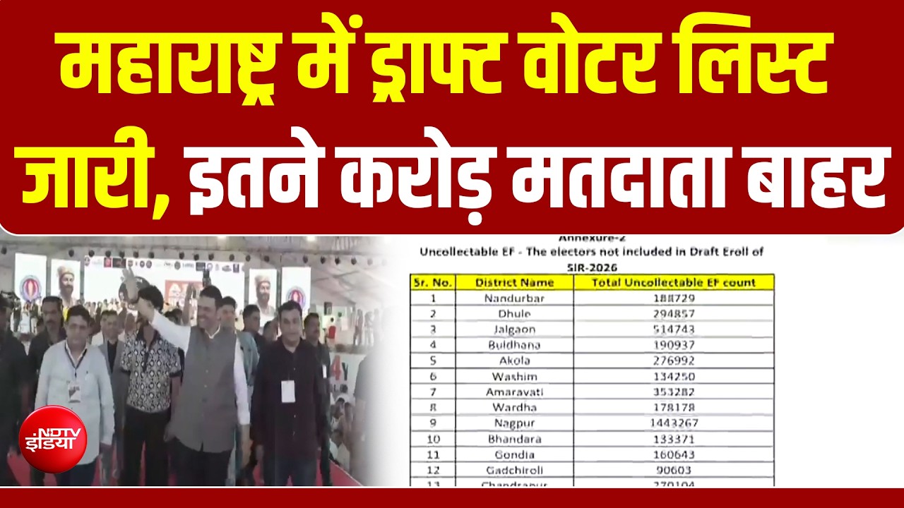 महाराष्ट्र में ड्राफ्ट वोटर लिस्ट जारी, 21% नाम कटे, 1 महिने का समय