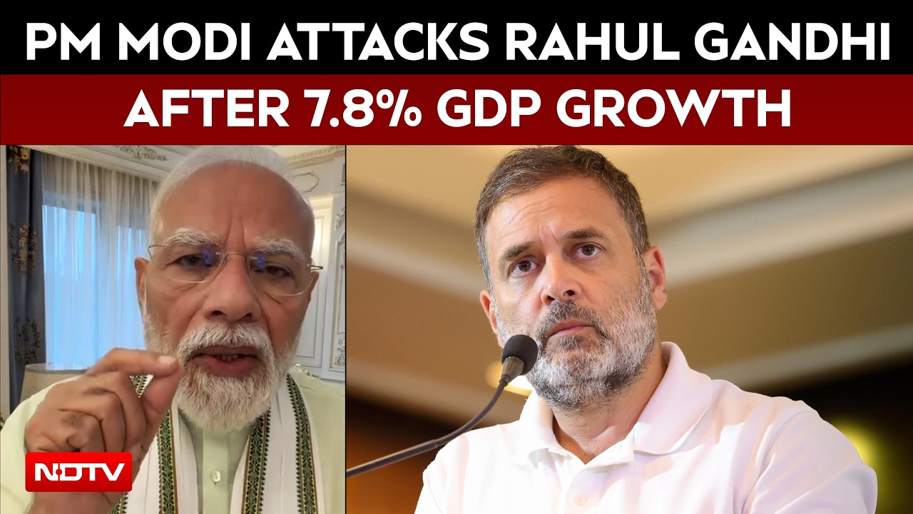 PM Modi's "Jhooth Ki Goonj" Attack At Rahul Gandhi After 7.8% GDP Growth