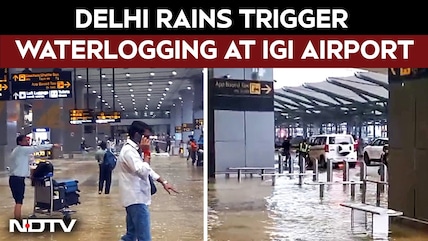 Delhi IGI Airport Under Water? Passengers Walk Through Waterlogged Airport Premises Amid Heavy Rain