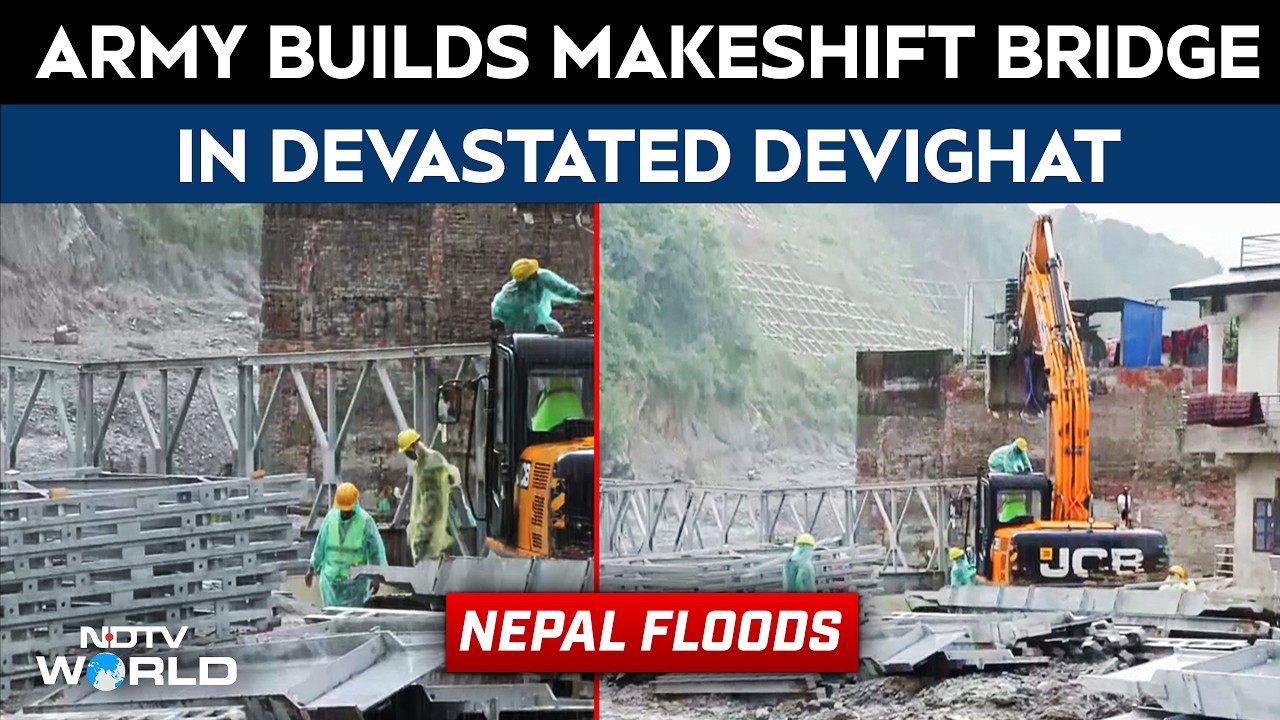 Army Builds Makeshift Bridge In Devastated Devighat