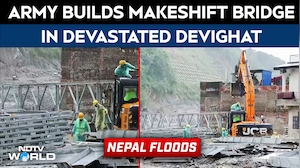 Army Builds Makeshift Bridge In Devastated Devighat