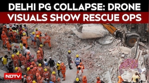 Delhi PG Collapse: Drone Visuals Show Rescue Teams At Site