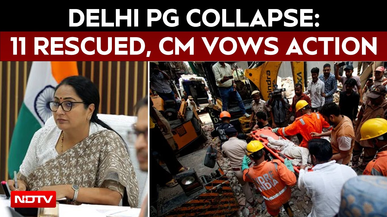 Delhi PG Collapse: 11 Rescued, CM Rekha Gupta Vows Action Against Guilty