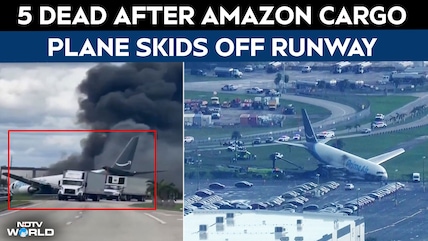 5 Dead After Amazon Cargo Plane Skids Off Runway, Bursts Into Flames In Miami