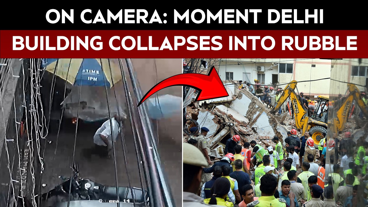 Watch: Moment Delhi Building Came Crashing Down And Turned Into Rubble