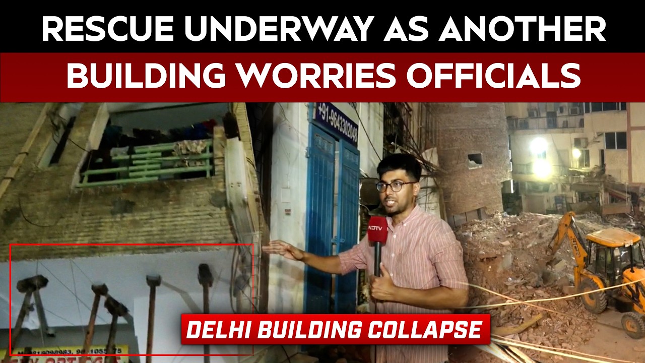 As Rescuers Dig Through Rubble In Delhi, Another Building Worries Officials