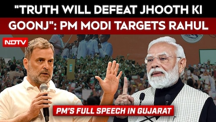 "Truth Will Defeat Jhooth Ki Goonj": PM Modi Targets Rahul Gandhi In Gujarat