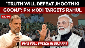 "Truth Will Defeat Jhooth Ki Goonj": PM Modi Targets Rahul Gandhi In Gujarat