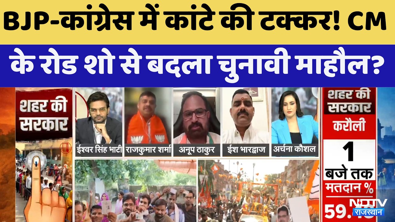 Nikay Chunav: BJP-Congress में कांटे की टक्कर! CM Bhajanlal के Road Show से बदला माहौल? | Latest