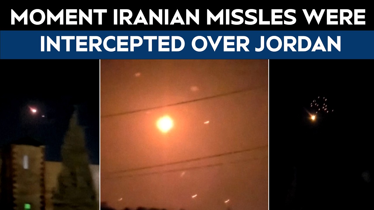 Moment Iranian Missles Were Intercepted Over Jordan