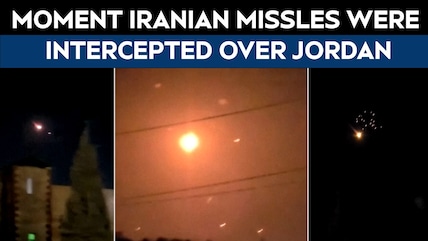 Moment Iranian Missles Were Intercepted Over Jordan