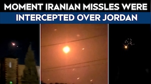 Moment Iranian Missles Were Intercepted Over Jordan