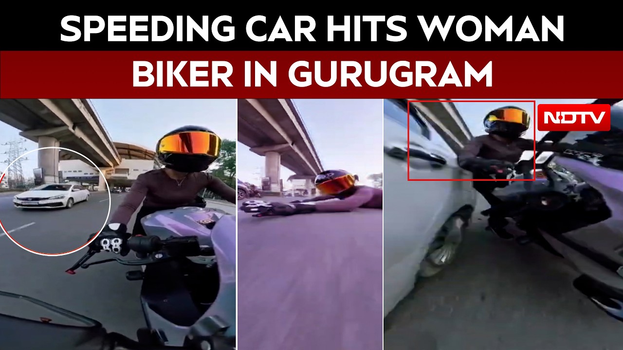Woman On Sports Bike Hit By Car In Gurugram For Asking Driver To Stay Away
