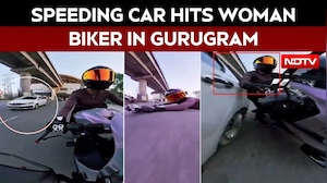 Woman On Sports Bike Hit By Car In Gurugram For Asking Driver To Stay Away