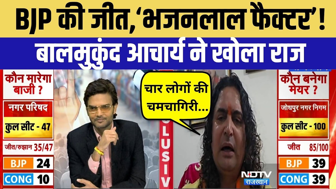 Rajasthan Nikay Chunav Result LIVE:BJP की जीत पर Balmukund Acharya ने खोले राज | Breaking|  Top News